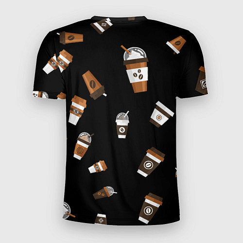 Мужская спорт-футболка Кофейные стаканы / 3D-принт – фото 2