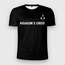 Футболка спортивная мужская Assassins Creed Glitch на темном фоне, цвет: 3D-принт