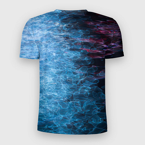 Мужская спорт-футболка Неоновые волны на воде - Синий / 3D-принт – фото 2