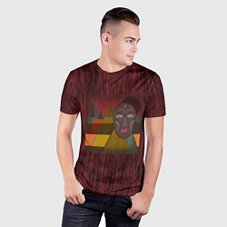 Футболка спортивная мужская Африканская маска African mask ethnic illustration, цвет: 3D-принт — фото 2
