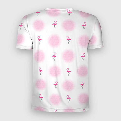 Мужская спорт-футболка Фламинго и круги на белом фоне / 3D-принт – фото 2