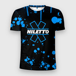 Футболка спортивная мужская Нилето niletto потёки и капли краски, цвет: 3D-принт