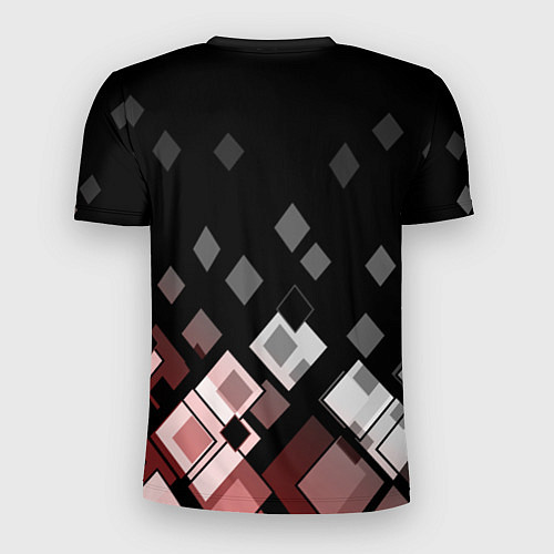 Мужская спорт-футболка Geometric pattern черно-коричневый узор Ромбы / 3D-принт – фото 2