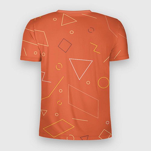 Мужская спорт-футболка Геометрические Фигуры На Оранжевом Фоне / 3D-принт – фото 2