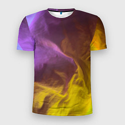 Мужская спорт-футболка Неоновые фонари на шёлковой поверхности - Фиолетов