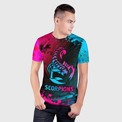 Футболка спортивная мужская Scorpions Neon Gradient, цвет: 3D-принт — фото 2