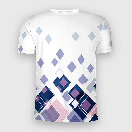 Мужская спорт-футболка Геометрический узор в бело-синий тонах / 3D-принт – фото 2