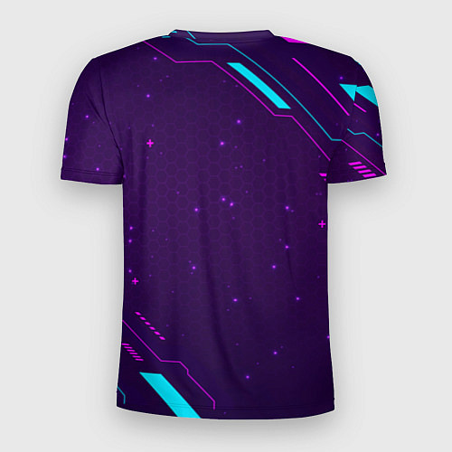 Мужская спорт-футболка Символ Dead by Daylight в неоновых цветах на темно / 3D-принт – фото 2