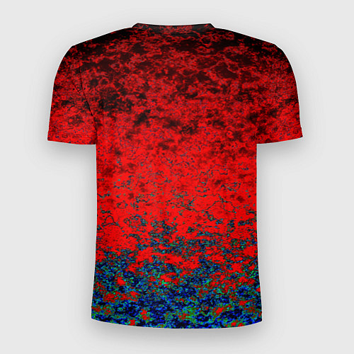 Мужская спорт-футболка Абстрактный узор мраморный красно-синий / 3D-принт – фото 2