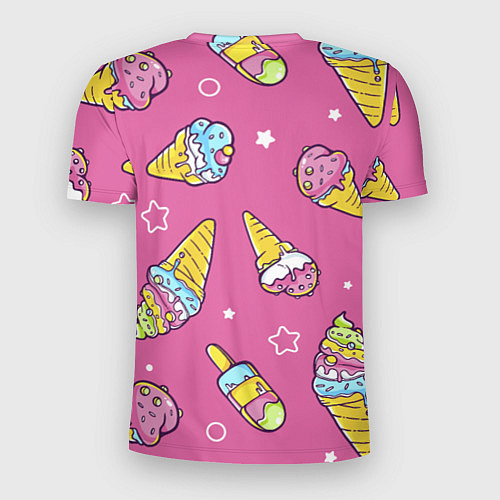 Мужская спорт-футболка Разноцветное Мороженое Со Звёздочками / 3D-принт – фото 2