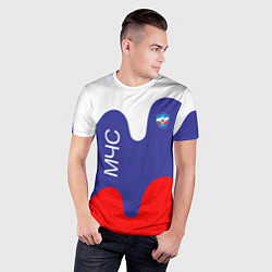 Футболка спортивная мужская МЧС - флаг России, цвет: 3D-принт — фото 2