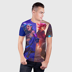 Футболка спортивная мужская Ви и Джинкс из Лиги легенд спина к спине, цвет: 3D-принт — фото 2