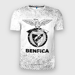 Футболка спортивная мужская Benfica с потертостями на светлом фоне, цвет: 3D-принт