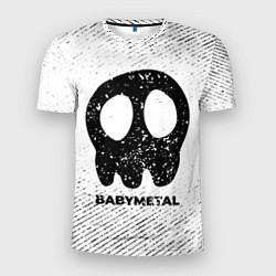 Мужская спорт-футболка Babymetal с потертостями на светлом фоне