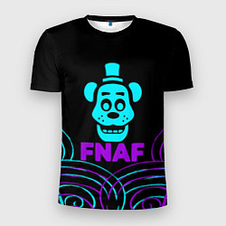 Мужская спорт-футболка FNAF Фредди neon