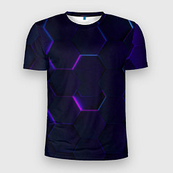 Футболка спортивная мужская Фигурный фиолетовый фон, цвет: 3D-принт