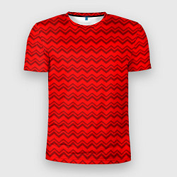 Футболка спортивная мужская Красные волнистые узоры, цвет: 3D-принт