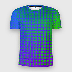 Футболка спортивная мужская Blue Green gradient, цвет: 3D-принт