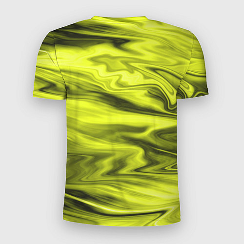 Мужская спорт-футболка Неоновый желтый с черным абстрактный узор / 3D-принт – фото 2