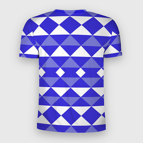 Мужская спорт-футболка Бело-синий геометрический узор / 3D-принт – фото 2