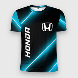 Футболка спортивная мужская Honda неоновые лампы, цвет: 3D-принт