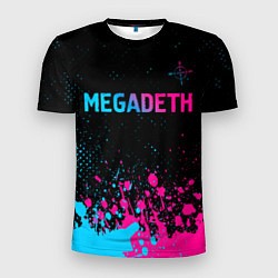 Мужская спорт-футболка Megadeth - neon gradient