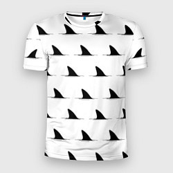 Мужская спорт-футболка Плавники акул - паттерн
