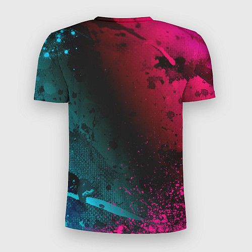 Мужская спорт-футболка PSG - neon gradient / 3D-принт – фото 2
