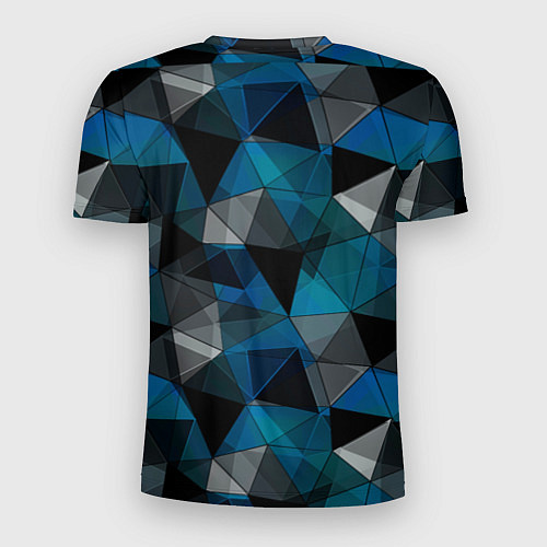 Мужская спорт-футболка Сине-черный геометрический / 3D-принт – фото 2