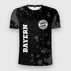 Футболка спортивная мужская Bayern sport на темном фоне: символ и надпись верт, цвет: 3D-принт