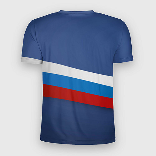 Мужская спорт-футболка Wellcome to Russia: лента триколора / 3D-принт – фото 2