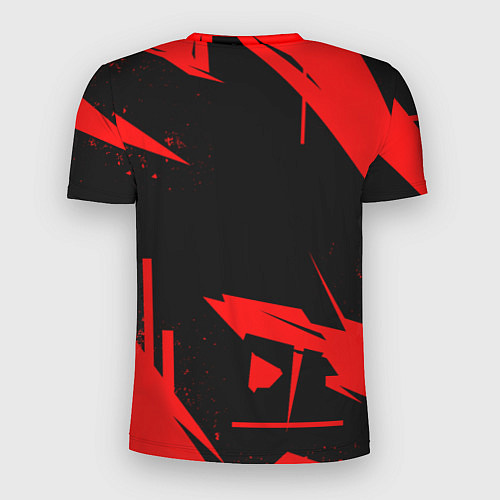 Мужская спорт-футболка Кроссфит - красная абстракция / 3D-принт – фото 2