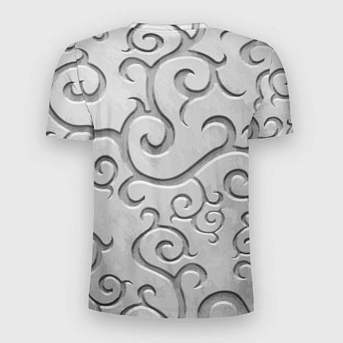 Мужская спорт-футболка Ажурный орнамент на поверхности металла / 3D-принт – фото 2