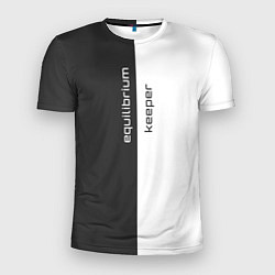 Мужская спорт-футболка Equilibrium keeper хранитель равновесия с чёрно-бе
