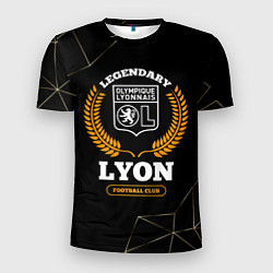 Мужская спорт-футболка Лого Lyon и надпись legendary football club на тем