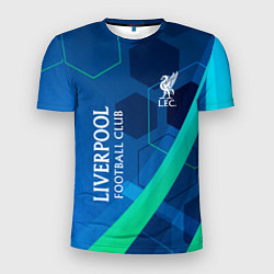 Мужская спорт-футболка Ливерпуль Синяя абстракция