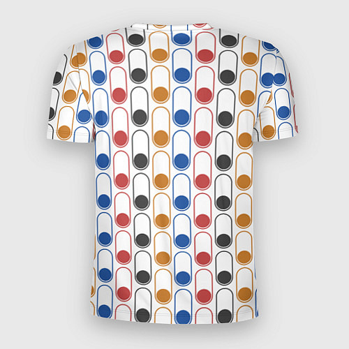 Мужская спорт-футболка Узор из разноцветных суперэллипсов прямоугольников / 3D-принт – фото 2