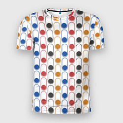 Мужская спорт-футболка Узор из разноцветных суперэллипсов прямоугольников