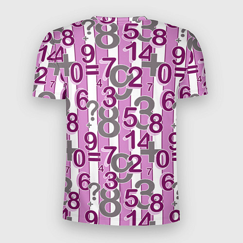Мужская спорт-футболка Бело-розовый узор Арифметика / 3D-принт – фото 2