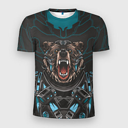 Мужская спорт-футболка Кибер медведь
