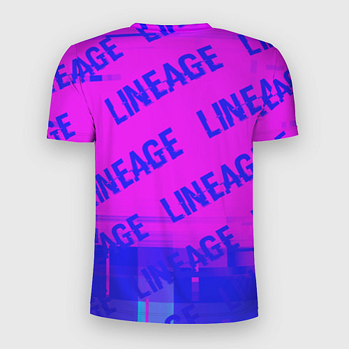 Мужская спорт-футболка Lineage glitch text effect: паттерн / 3D-принт – фото 2