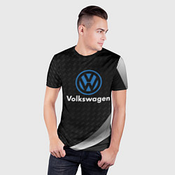 Футболка спортивная мужская Volkswagen абстракция, цвет: 3D-принт — фото 2