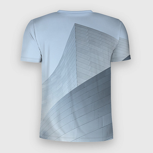Мужская спорт-футболка Абстрактная геометрическая серебряная постройка / 3D-принт – фото 2