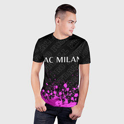 Футболка спортивная мужская AC Milan pro football: символ сверху, цвет: 3D-принт — фото 2
