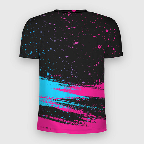 Мужская спорт-футболка Evanescence - neon gradient: символ сверху / 3D-принт – фото 2
