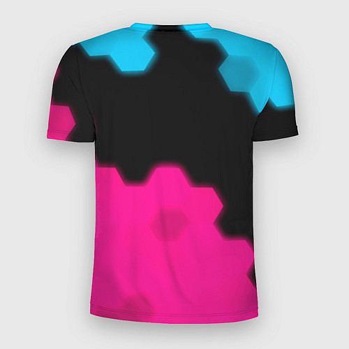 Мужская спорт-футболка Counter Strike - neon gradient: символ сверху / 3D-принт – фото 2