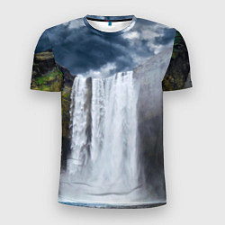 Мужская спорт-футболка Водопад Скогафосс
