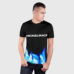 Футболка спортивная мужская Nickelback blue fire, цвет: 3D-принт — фото 2