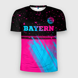 Мужская спорт-футболка Bayern - neon gradient: символ сверху