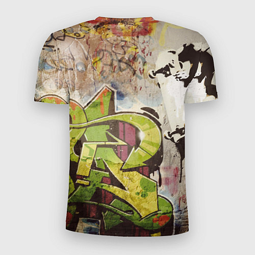 Мужская спорт-футболка Скейтбордист Барт Симпсон на фоне граффити / 3D-принт – фото 2